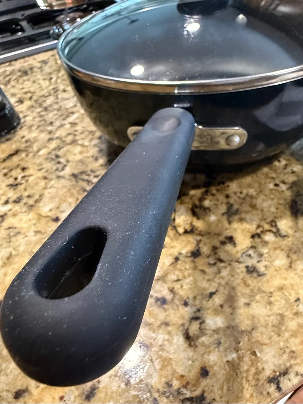 Wearever Vintage chef pan with vented glass lid metalflake teal